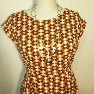 NWT RARE! Mata Traders "Devonshire Dress" in Burgundy and Mustard XL POCKETS!